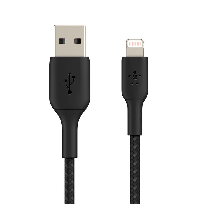 Belkin Boost Charge USB-A Braided Cable with Lightning Connector, 2Mm, Black