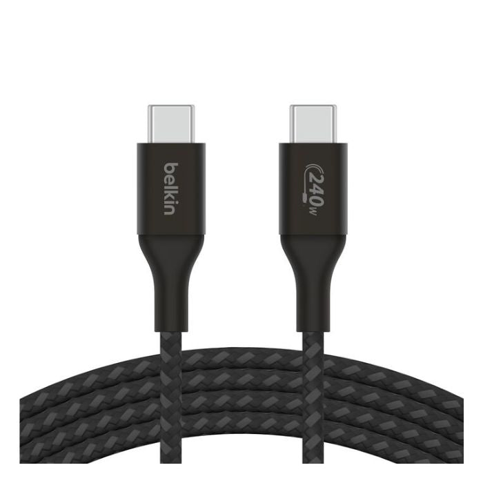Belkin Boost Charge USB-C to USB-C Braided Cable, 240Watts PD, 48V/5A, 1Mm, Black