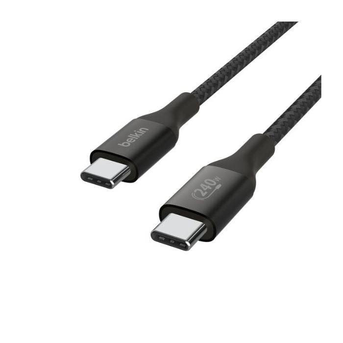 Belkin Boost Charge USB-C to USB-C Braided Cable, 240Watts PD, 48V/5A, 1Mm, Black