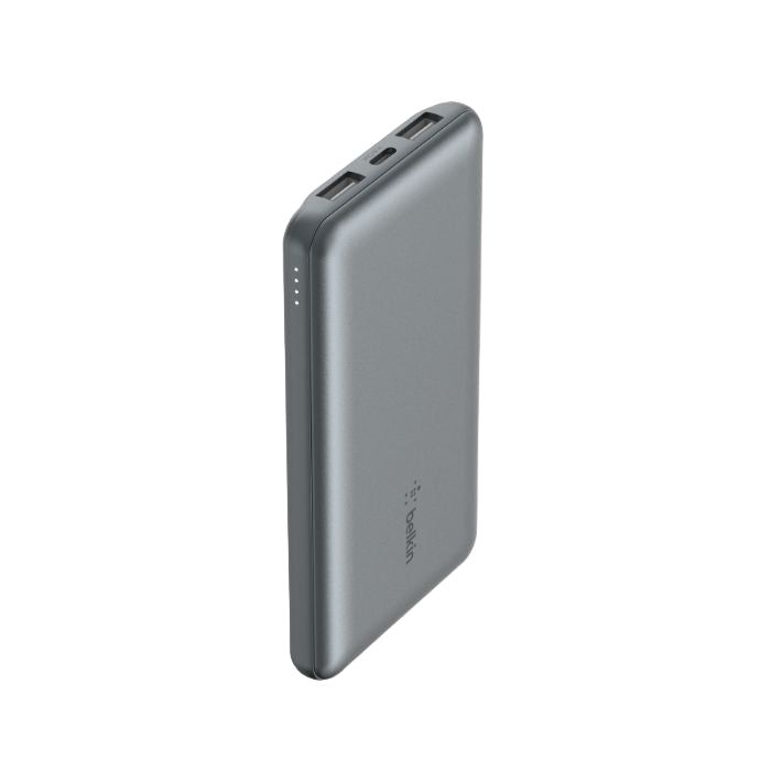 Belkin Boost Charge 3Port & 10000Mah Power Bank with USB-C 15Watts, Dual USB-A, Grey
