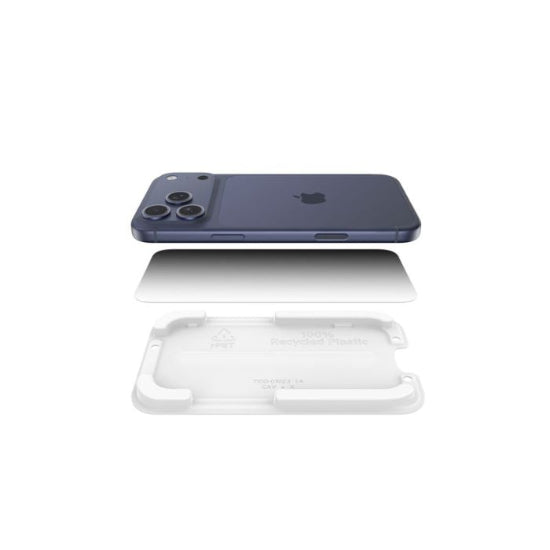 Smartphone with a protective case on a white background