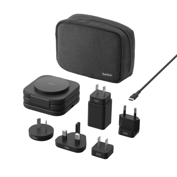 Belkin Boost Charge 3in1 Travel Wireless Charging Pad, Qi2 Magnetic, 15Watts, Black