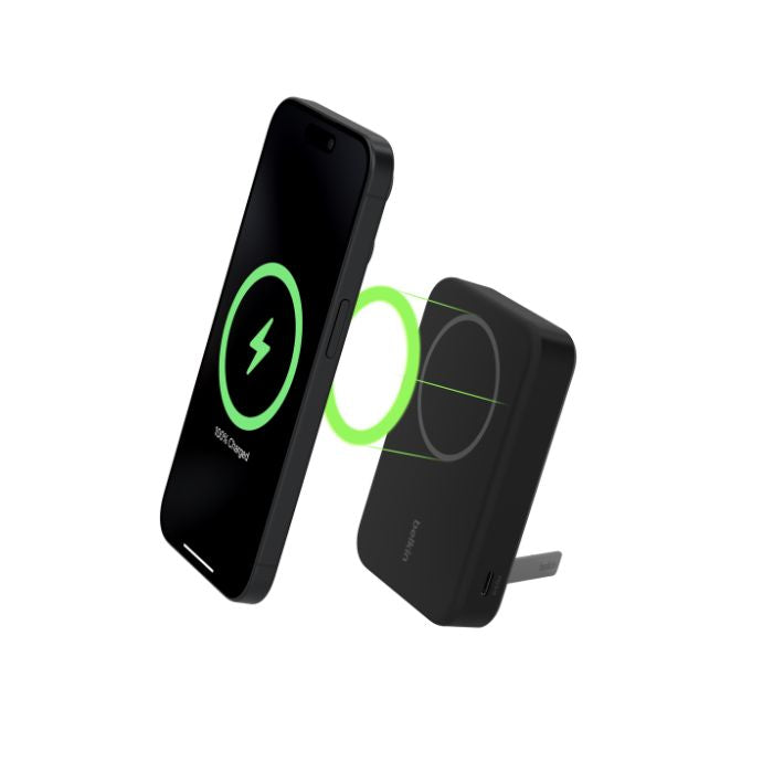 Belkin Boost Charge Qi2 Magnetic Wireless, Power Bank 10000Mah & Stand, 15Watts, Black