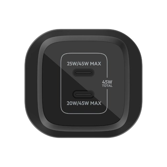 Belkin Boost Charge Pro Dual, USB-C PD GaN Fast Charger, 45Watts, Black