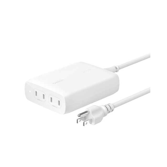 Belkin Boost Charge Pro GaN Desktop Charger, 140W C1+C2 Max, 60W C3+C4 Max, 4Ports, White