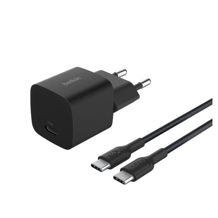 Belkin Wall Charger PD, USB-C, 25Watts, Cable 1Mm, Black