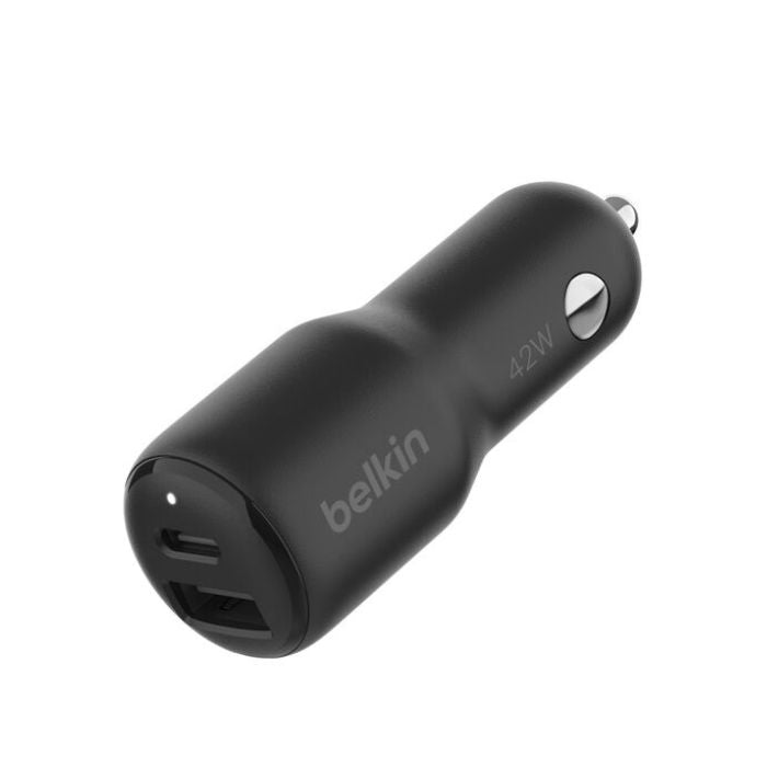Belkin Boost Charge USB PD PPS Car Charger, 30Watts USB-C & 12Watts USB-A, Black