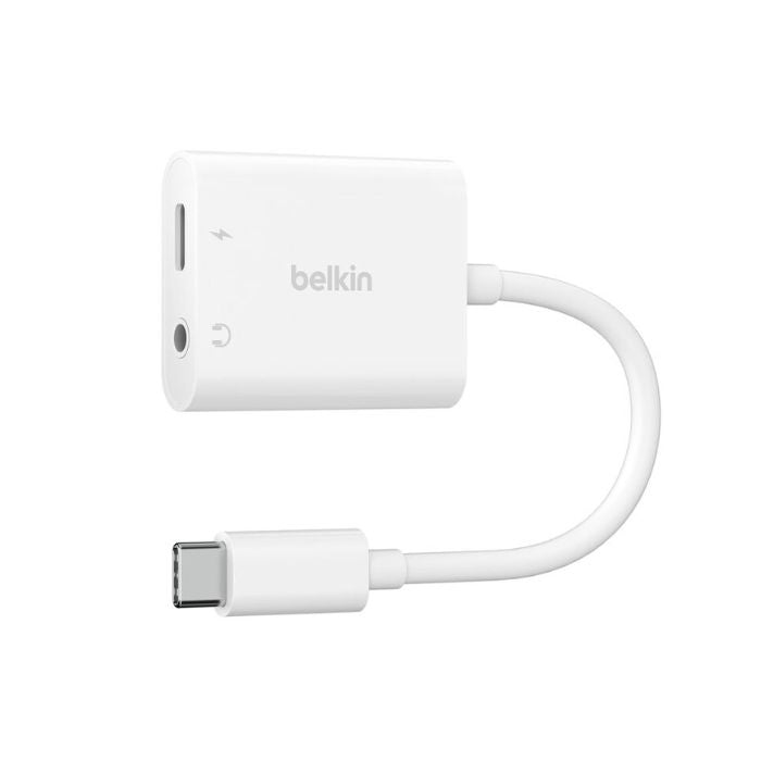 Belkin Rock Star 3.5mm Audio & USB-C Charge Adapter, Supports fast charging up to 60W PD