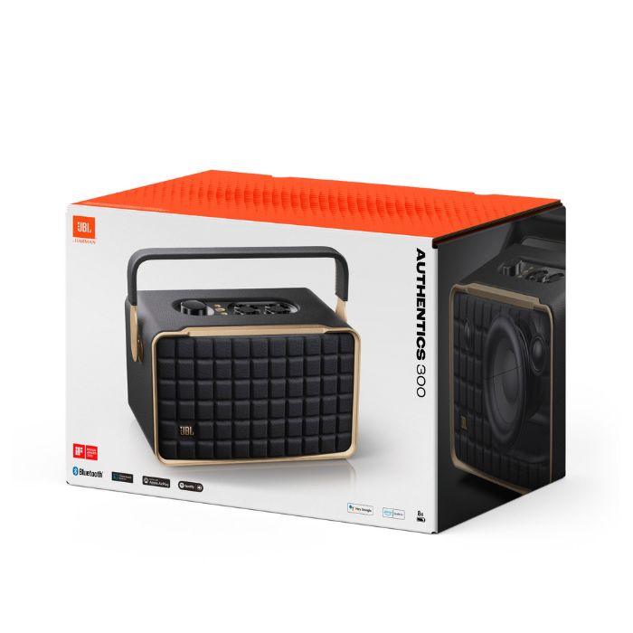 JBL Authentics 300 Smart Home Speaker, WiFi & Bluetooth, 100Watts, Black