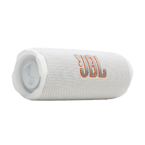 White JBL speaker on a white background