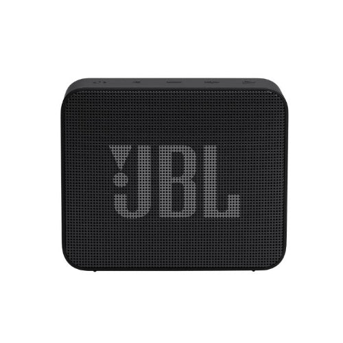 Black JBL speaker on a white background