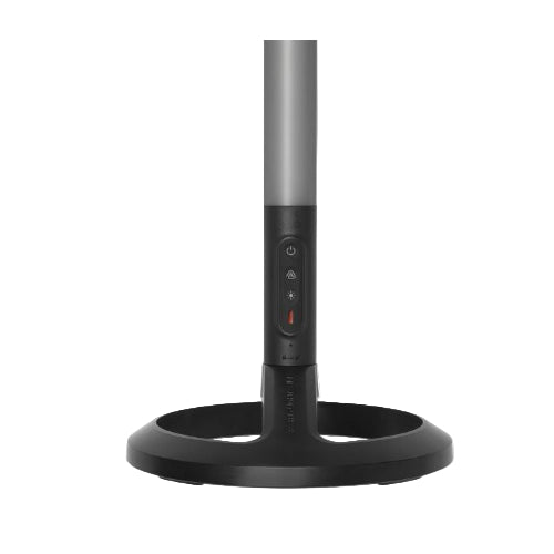 Black and gray electronic device on a white background