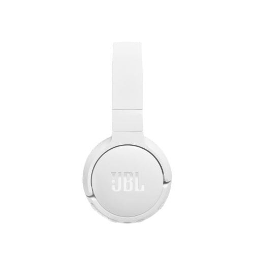 White JBL headphones on a white background