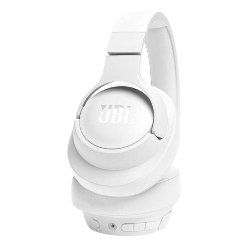 White JBL headphones on a white background