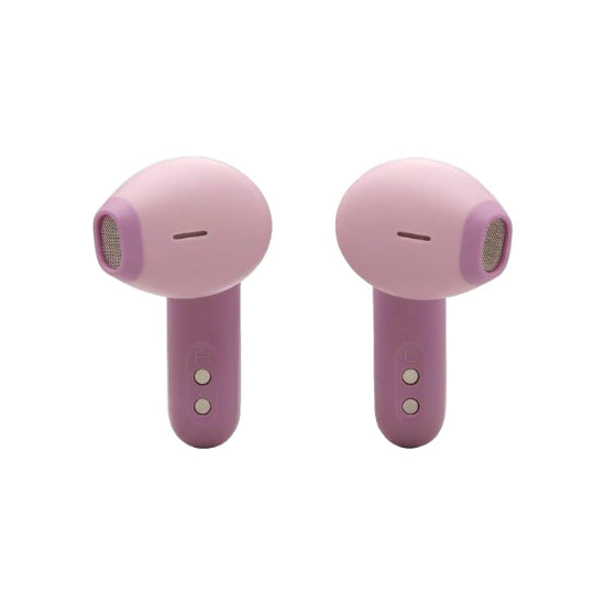 Pink and purple handheld hair dryers on a white background