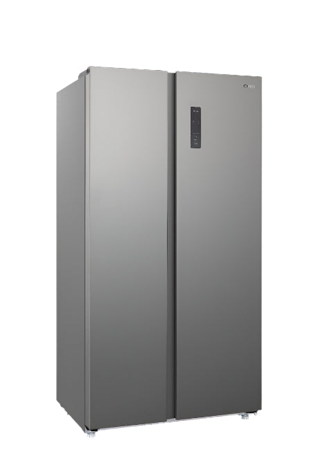 CHiQ Side by Side Refrigerator A+, 525Lit, No Forest, Fast Cooling System, Glass Shelf, Inox
