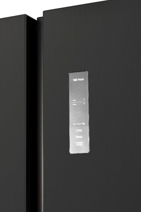 CHiQ Side by Side Refrigerator A+, 525Lit, No Forest, Fast Cooling System, Glass Shelf, Dark Inox