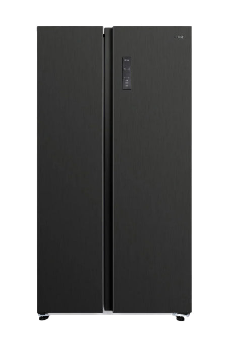 CHiQ Side by Side Refrigerator A+, 525Lit, No Forest, Fast Cooling System, Glass Shelf, Dark Inox