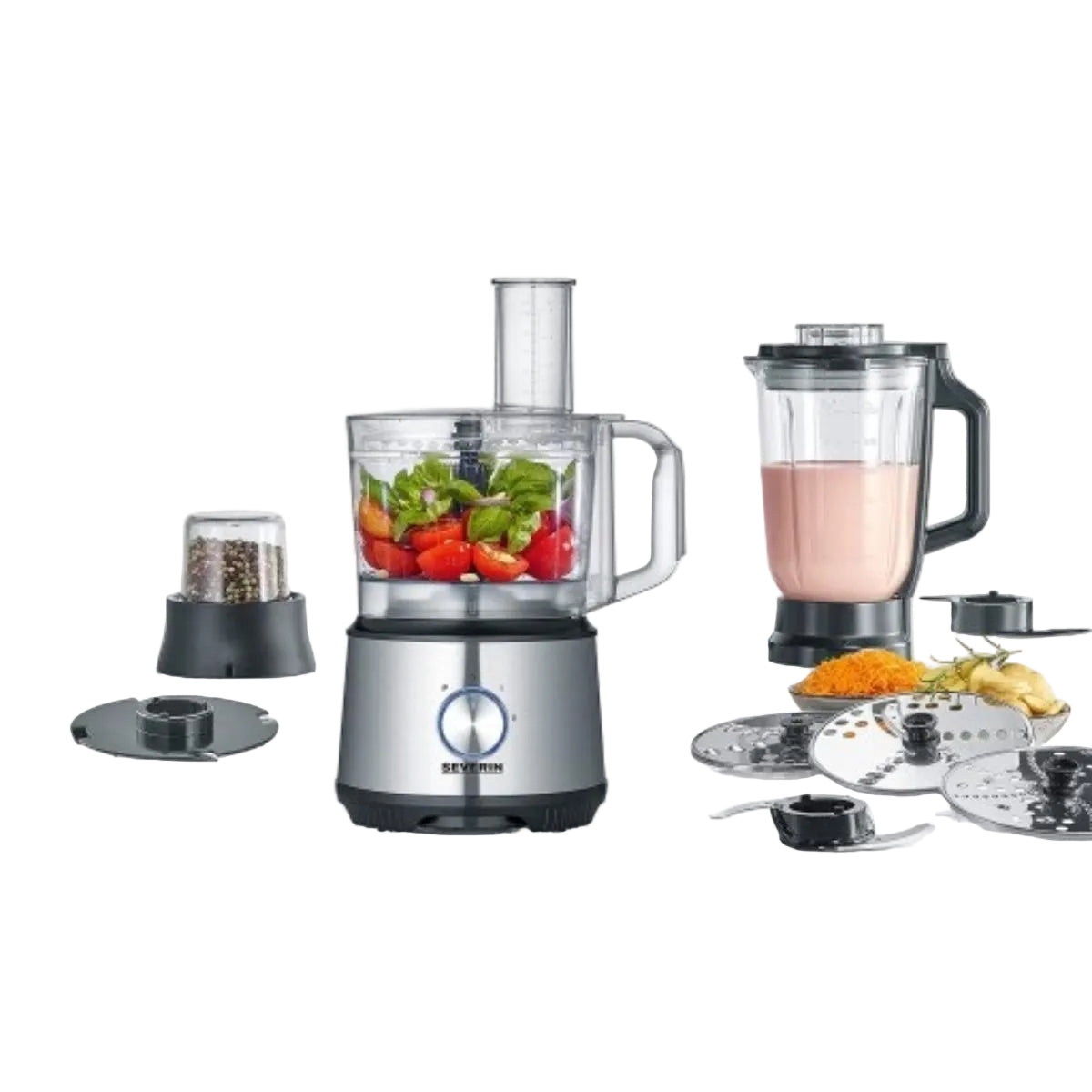 3892/ARZUM Multi Food Processor, approx 1.200 W, with 1.5l glass blender, with mill attachement, wit FOOD PROCESSOR / 1.5 L