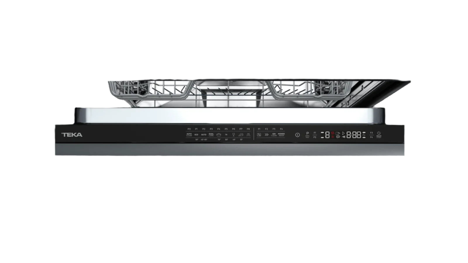 Dishwasher with Teka branding on a dark background