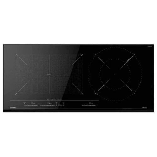 Black induction cooktop with Teka branding on a white background