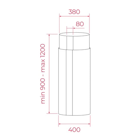Teka Built in Hood, Tubular Island, 40Cm, Black