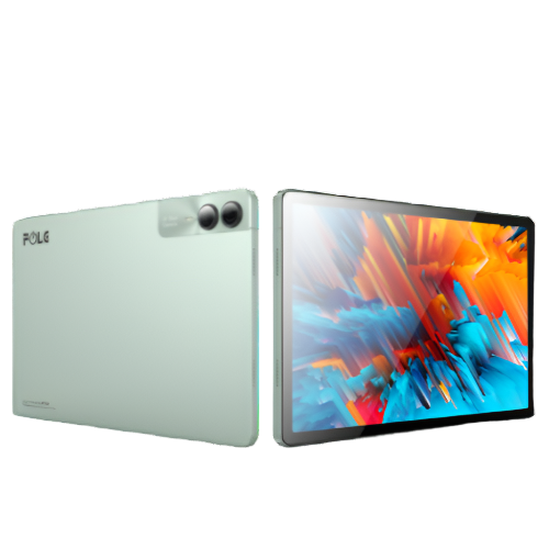 Smartphone with a colorful display on a white background