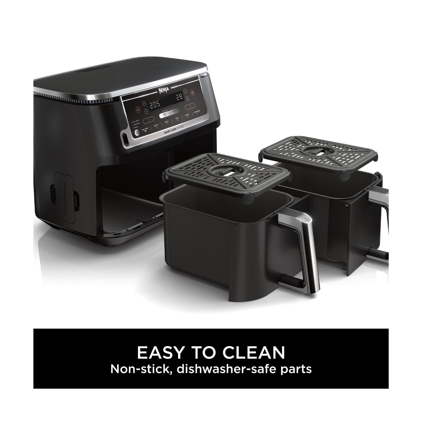 Ninja Dual Zone Air Fryer, 9.5Lit, 6Programs, Black