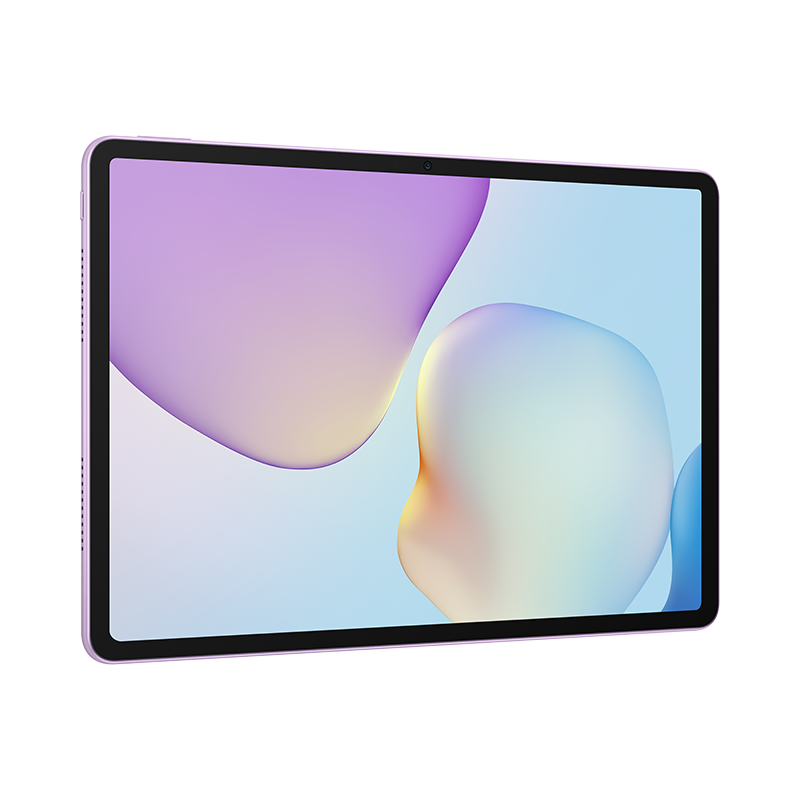 Tablet with a colorful display on a white background