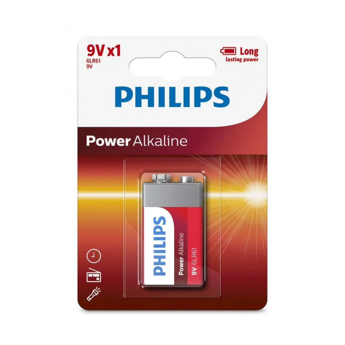 Philips Power Alkaline Batteries 9V, Pack of 1
