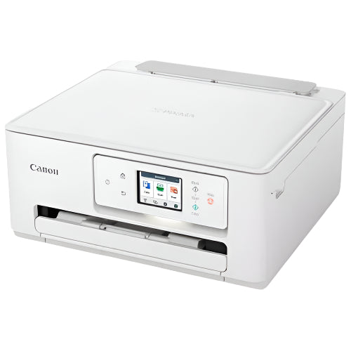 White Canon printer on a white background