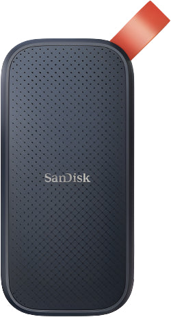 SanDisk external hard drive with a red USB connector on a white background
