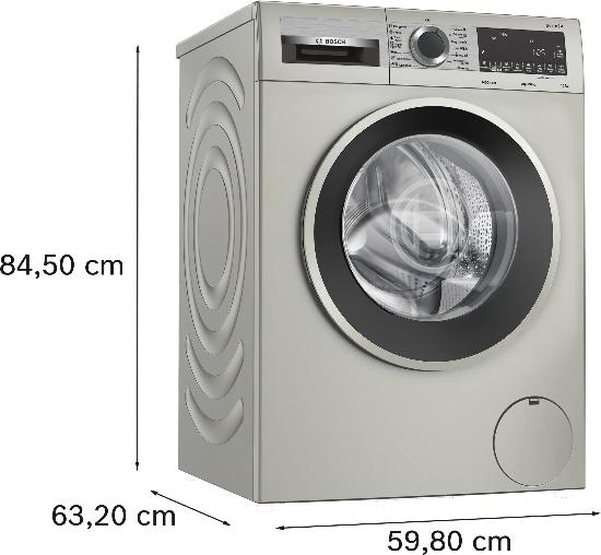 BOSCH Washing Machine Front Load A+++, 1400RPM, 10KG, Silver inox