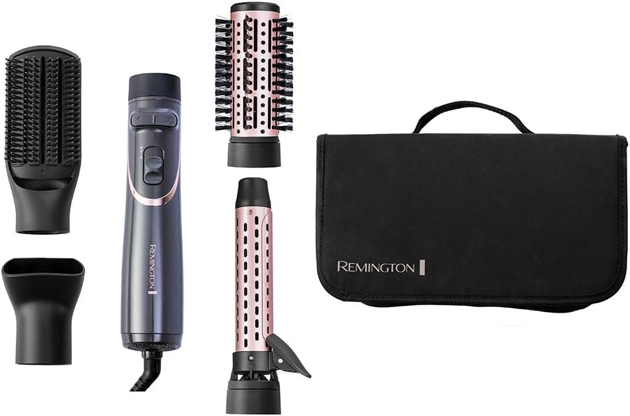 مصفف هواء دوار Remington Curl & Straight Confidence، لون رمادي