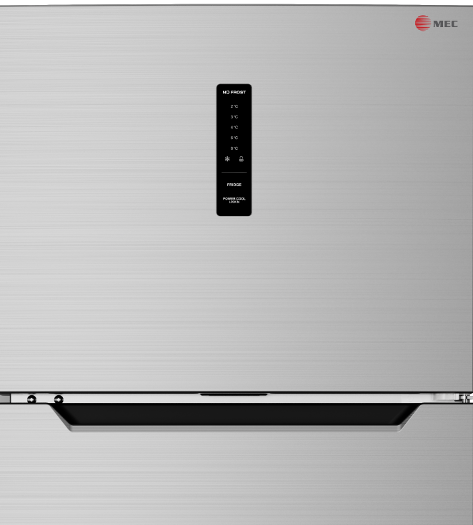 MEC Refrigerator Top Mount A++, No frost, Inverter, 448Lit, Internal Handle FN, Inox