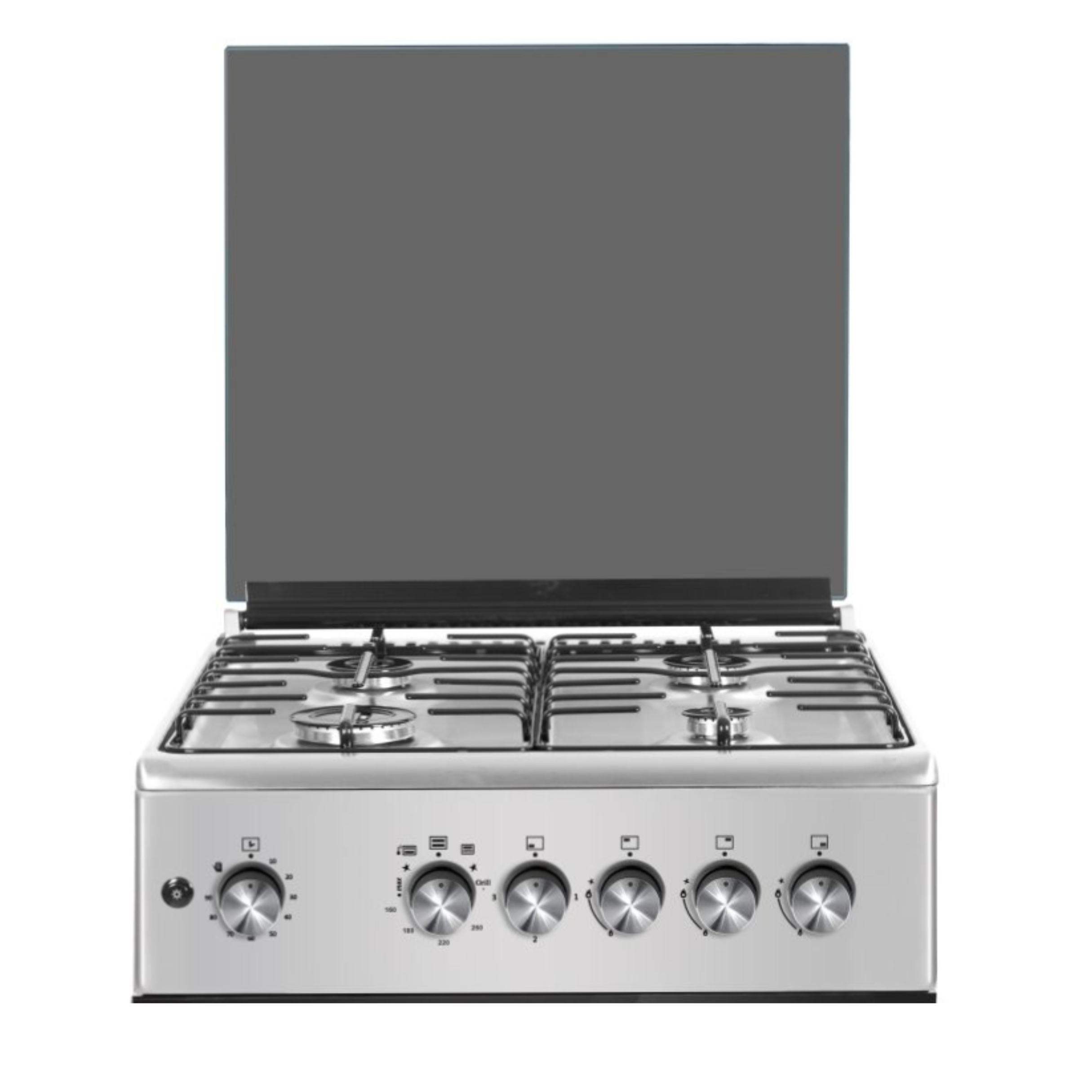 Ferre Gas Oven Full Safety, Manual Timer, 60*60 Cm, 4Burners, Grey / Dove Grey