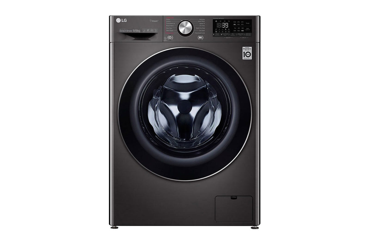 LG Front Load Washer & Dryer Machine A, 9KG Wash & 6KG Dryer, 1400RPM, Black Steel
