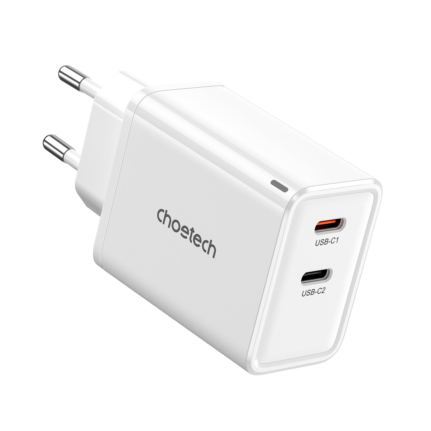 Choetech Dual Type-C Gan Pd65W Wall Charger C1+C2=45W+20W