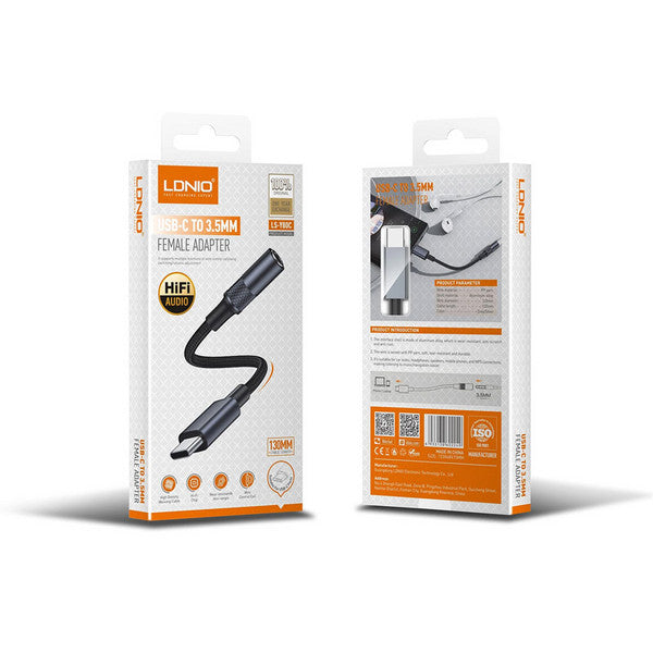 Ldnio Audio Chip Cable to Type-C, Grey