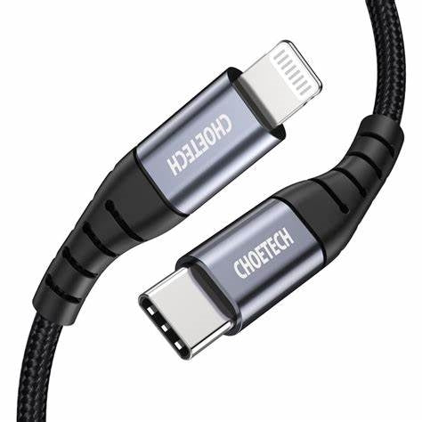 Choetech Usb C To Lightning Cable 2M [Mfi Certified] Pd Fast Charging Cable Braided Data Syn