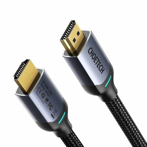 Choetech Xhh01 8K Hdmi 2.1 Cable 8K@60Hz 48Gbps (2M/6.6Ft) Braided Cable Black