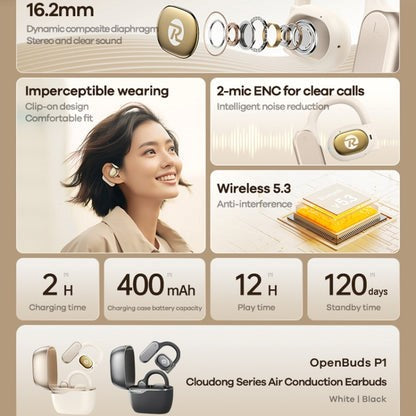 REMAX Open Buds Air Conduction Earbuds Open Ear hook Sports Headsets Wireless