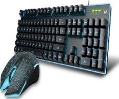 V100S/Rapoo V100S Adjustable Backlit Gaming Keyboard & Optical Gaming Mouse Combo | Color: Black | Keyboard / Black / Wired