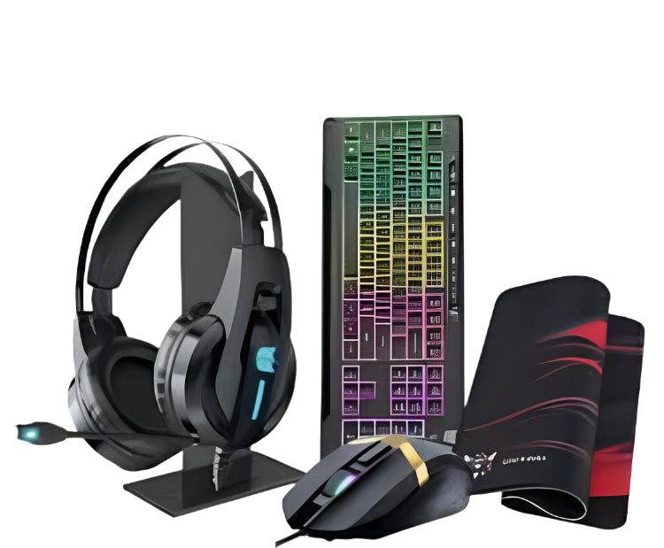 ONIKUMA 5 in 1 Combo Gaming Set, Mouse & Keyboard & Headset & Headset stand & Mouse pad