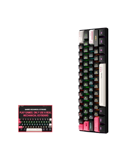 Onikuma USB Wired Gaming Keyboard, RGB Custom Backlight, Custom Keycap Replacement, Black