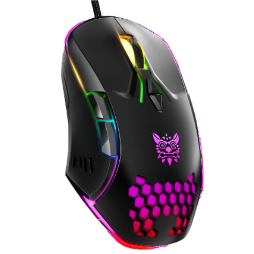 Onikuma Gaming Mouse 6400 DPI, LED Backlit USB Optical Ergonomic, Black