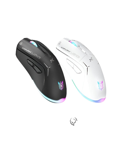 Onikuma Wireless Dual Mode Mouse Gaming, For PC & Laptop, Black/ White