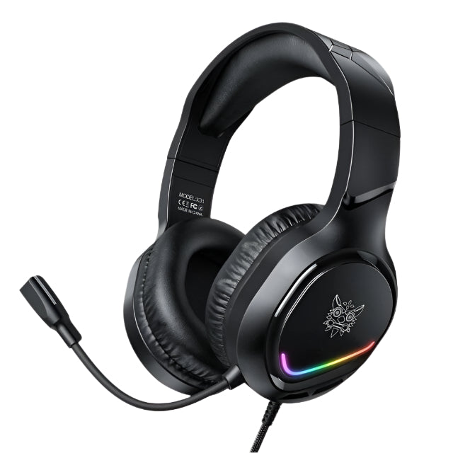 ONIKUMA RGB Wired Gaming Headset, Noise Cancelling Microphone, Black