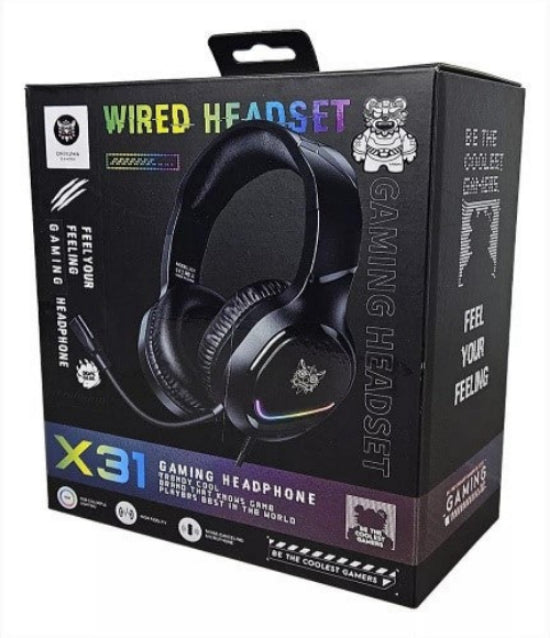 ONIKUMA RGB Wired Gaming Headset, Noise Cancelling Microphone, Black
