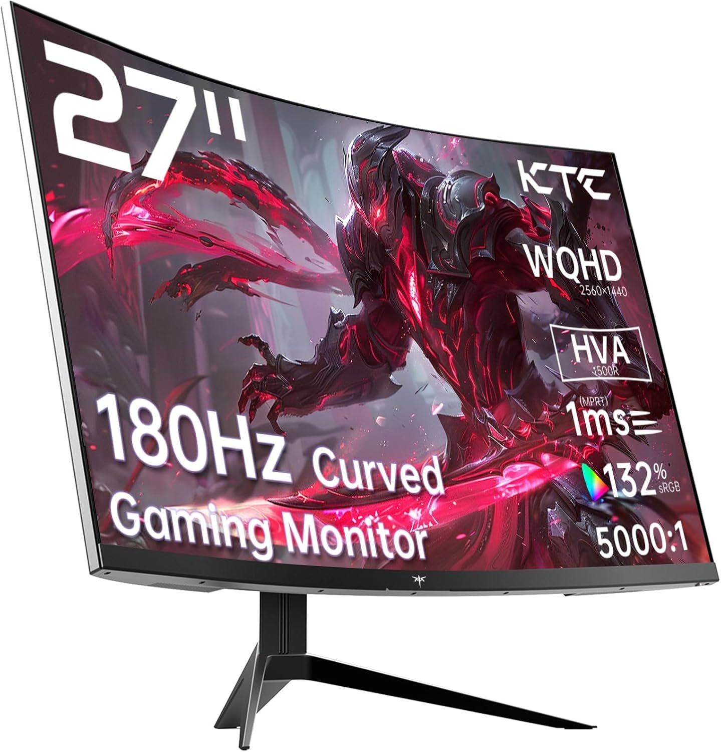 SUIRGE Gaming Monitor 27Inch, 180hz FHD 2K 1500R Curved PC Monitors